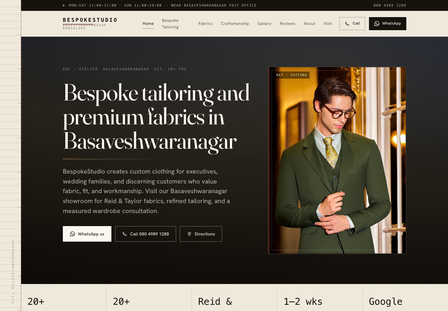 BespokeStudio — bespoke tailoring site